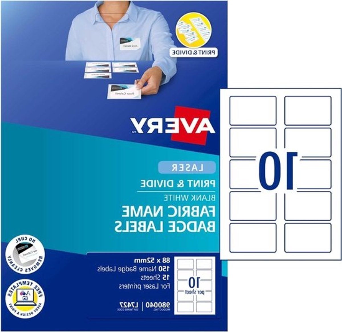 Naam Badges Etiketten - Stoffen Labels Kleding Labels - Evenementen Organiseren - Verwijderbaar Zonder Resten - 88 x 52 mm