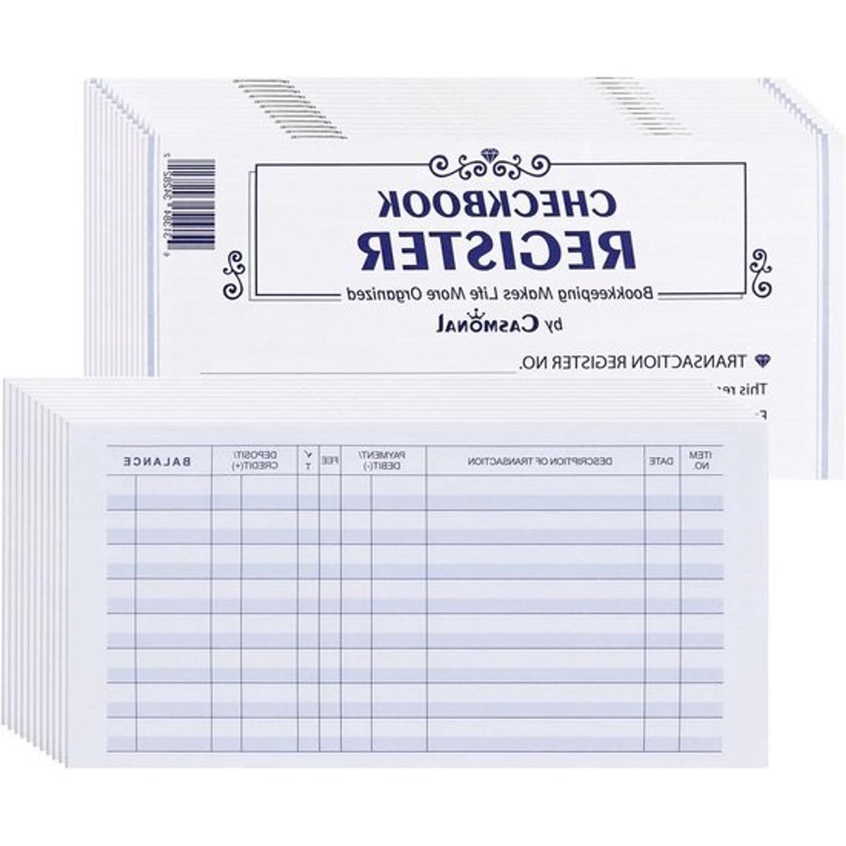 Cheque Registers - Grootboek Transactielogboeken - Financieel Beheer - Duidelijke Pagina's - 32 Stuks - Blauw