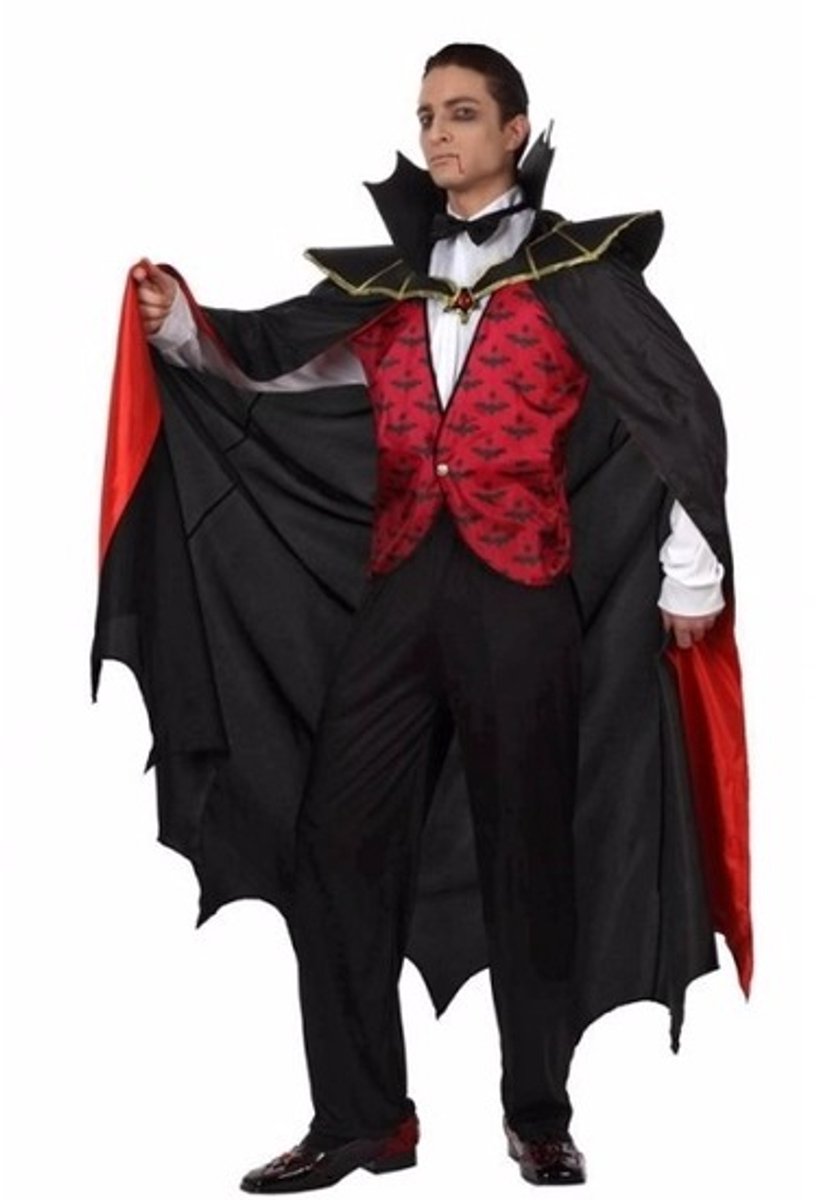 Carnaval/Halloween Vampier verkleedkleding kostuum voor heren - cape/blouse/broek 52
