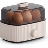 Princess Wave Eierkoker 262047 - Retro - Beige/Zwart - Kookt 6 Eieren Tegelijk - Inclusief Maatbeker met Eiprikker - Automatische Uitschakeling - 300 Watt