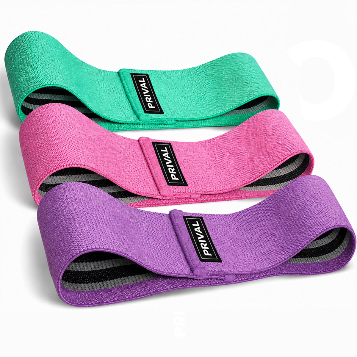 Prival Weerstandsbanden Set – 3 Sterktes – Resistance Bands voor Benen & Billen – Fitness Elastieken – Booty Bands – Thuis & Sportschool