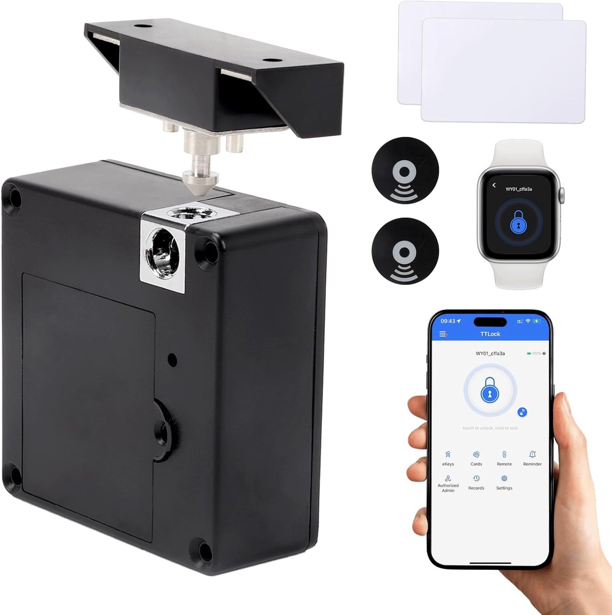 Smart Ladeslot, intelligent biometrisch kastslot, elektronisch kastslot met app NFC, verborgen sloten voor kast, lade, sluitvakken, brievenbus