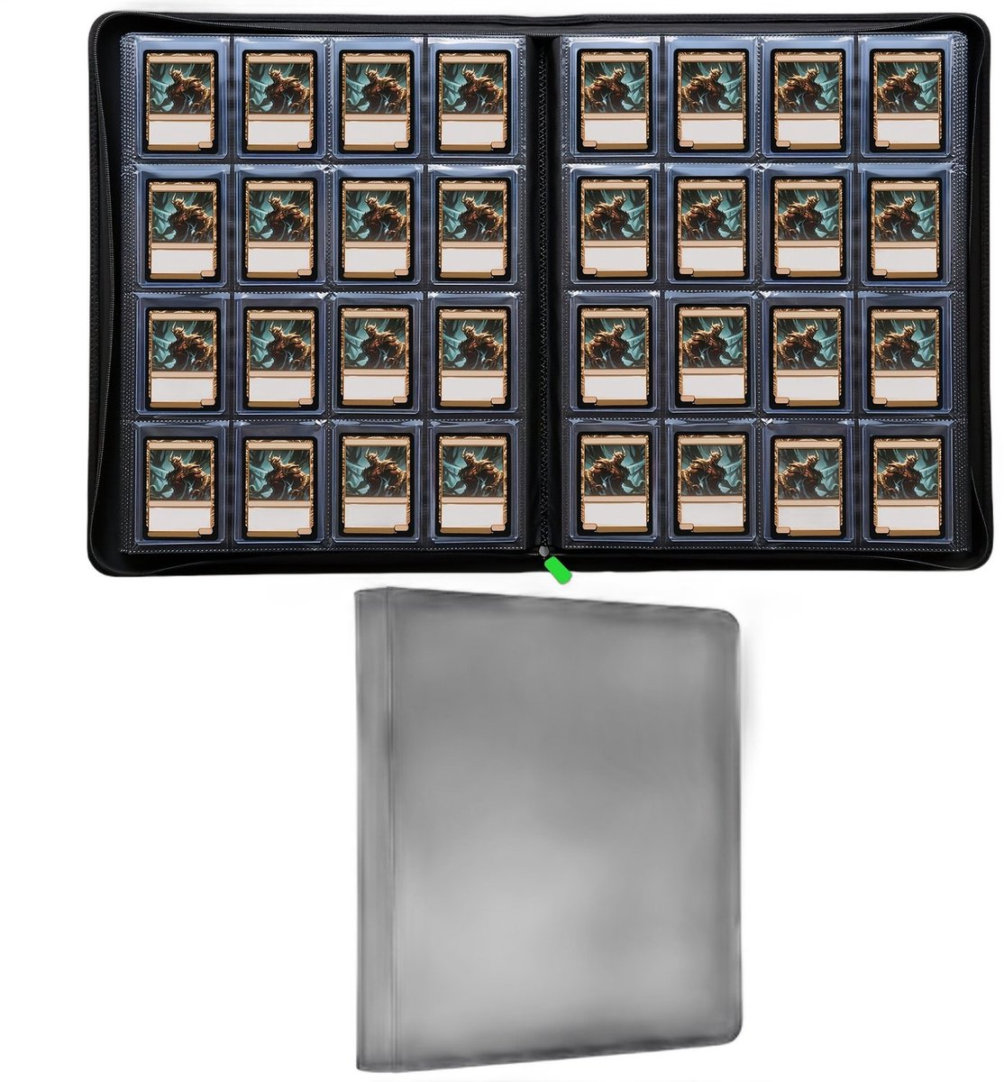 Currero Toploader Binder - Verzamelmap Kaarten - Geschikt voor Pokemon - 4 Pocket - 9 Pocket - 12 Pocket - Trading Card Map - Toploadermap - Zwart - 512 Kaarten