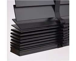 Houten Horizontale Jaloezieën - Houten Raambekleding - Privacy en Zonwering - 50 mm Lamellen - 120 x 220 cm - Zwart