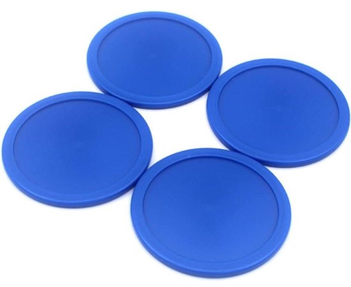 Airhockey Peddels - Pucks Pushers - Tafelspel - Ergonomisch Ontwerp - 6.4x6.4x0.4cm - Blauw