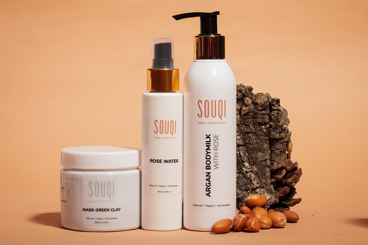 Souqi Yasmin Giftset - Verzorgingsset met Roos en Klei