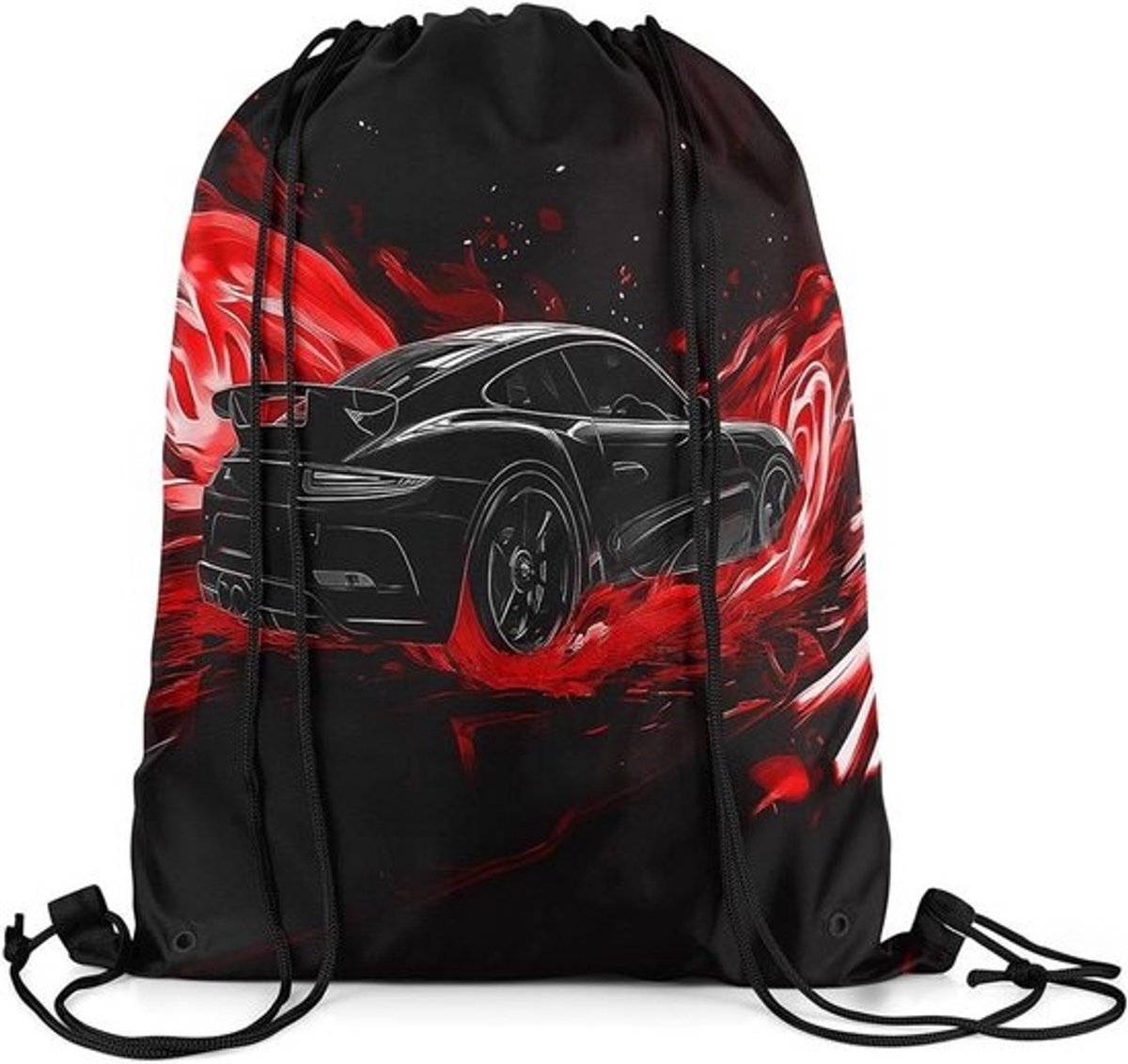 Gymtas Racewagen - Sporttas Trekkoord - Sporten en Reizen - Lichtgewicht en Opvouwbaar - 39 x 46 cm