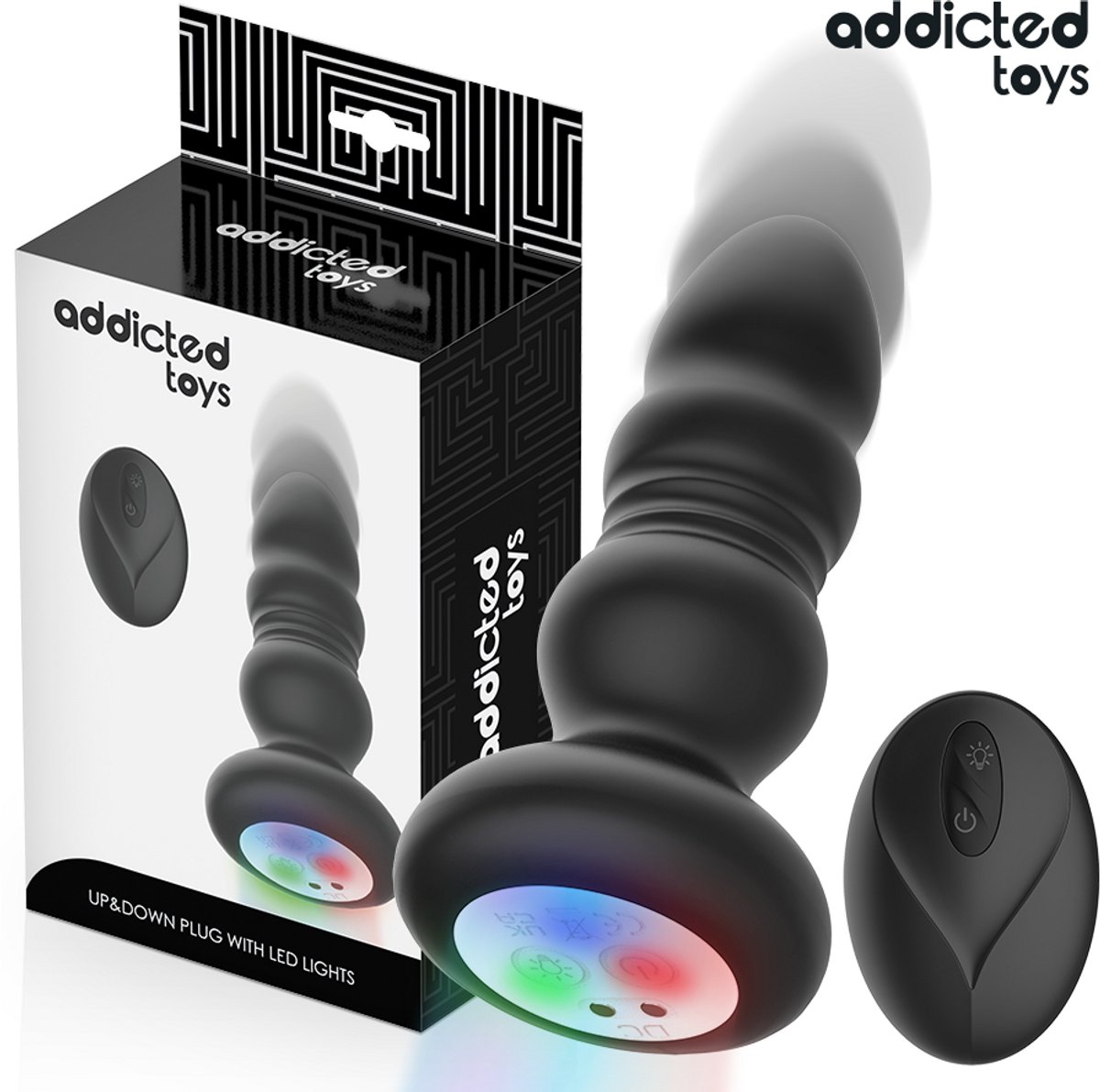 Thrusting Vibrating Anal Plug met LED-licht en Afstandsbediening