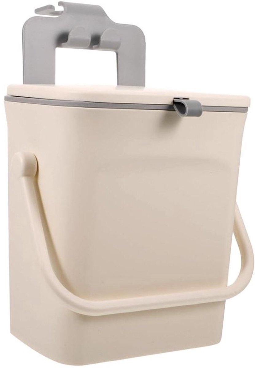 Auto Afvalbak - Vuilnisbak Auto - Auto Netjes Houden - Met Deksel - 23 x 20 x 15 cm - Wit