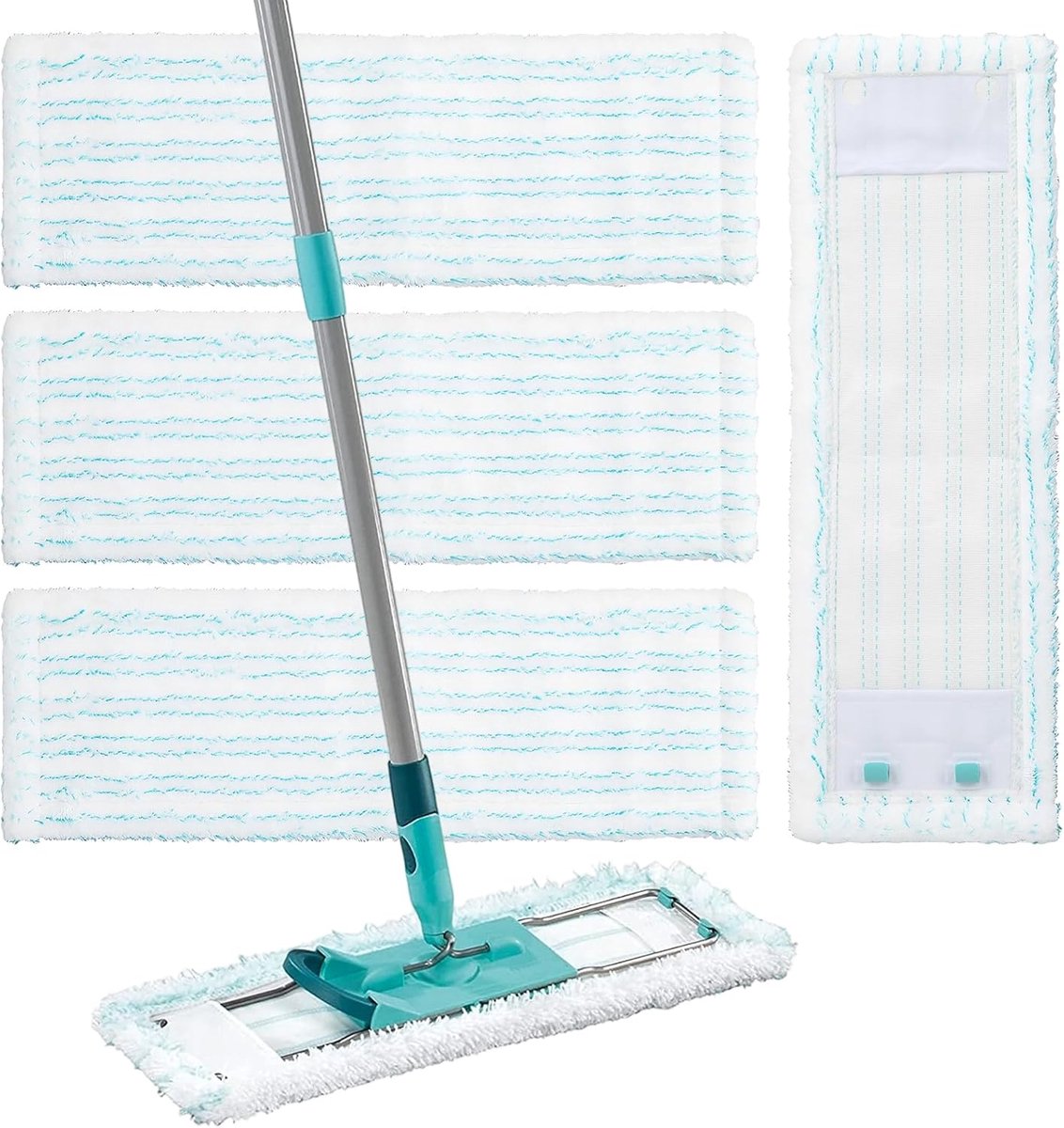Schoonmaakartikel - Set van 4 - 47 x 15 x 1,5 cm - Microvezel - Herbruikbaar