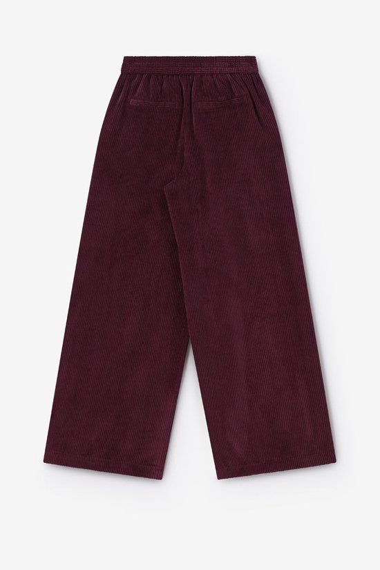 Donkerrode High Waist Corduroy Broek