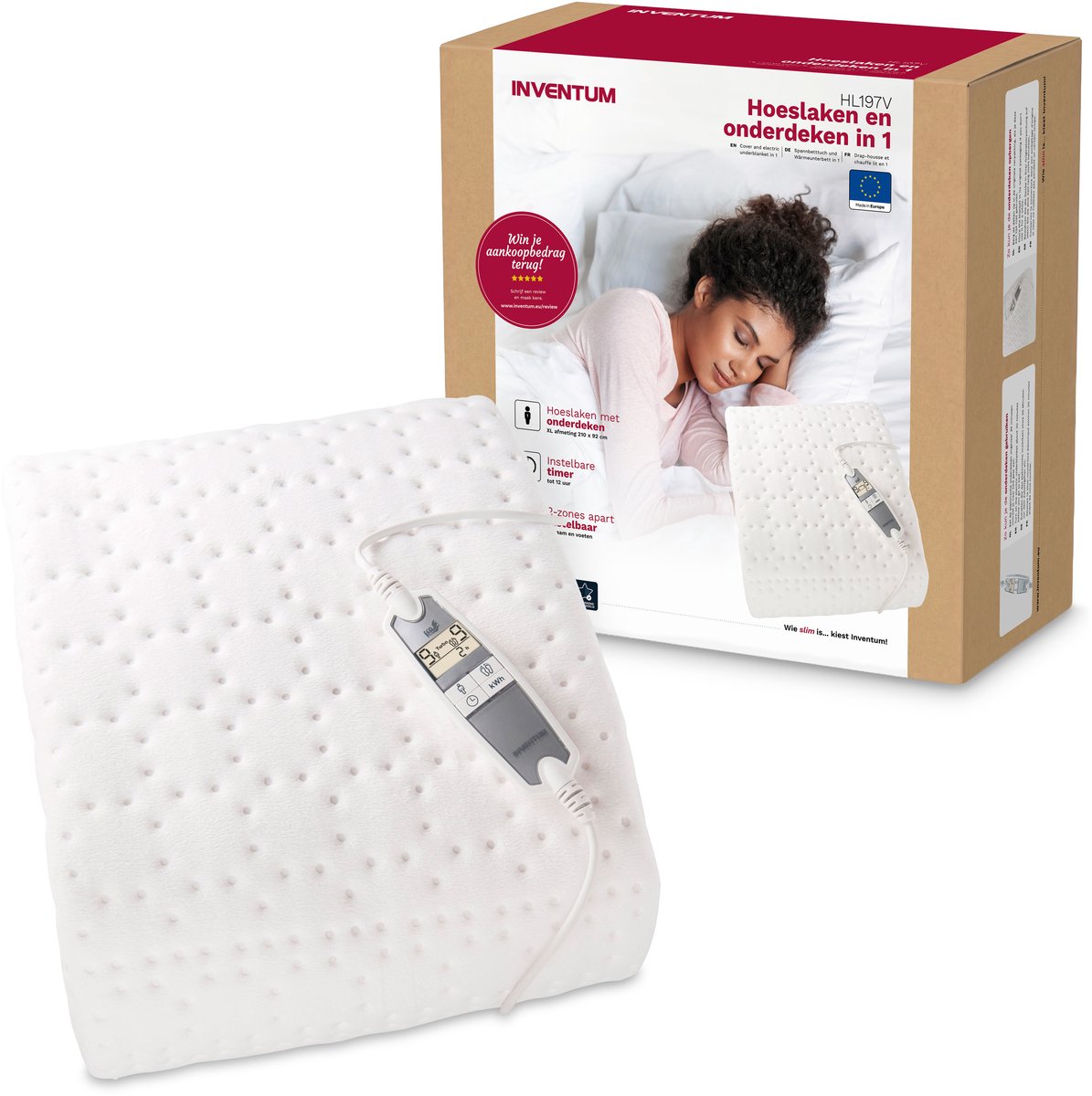 Inventum HL197V Elektrische Onderdeken 210x92 cm Wit - Inventum - €90,99