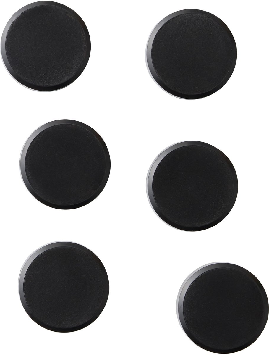 Naga - Magneet - Rond Zwart - 3 cm 6 Stuks - NA-21107