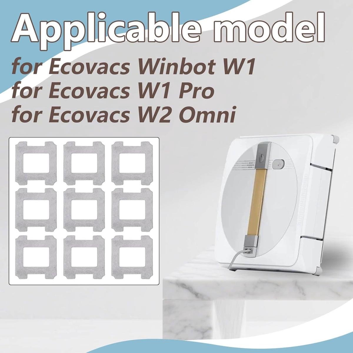Geschikt voor Ecovacs Winbot W1/W1 Pro/W2 Omni robotstofzuigers Geschikt voor raamreiniging - 9-pack