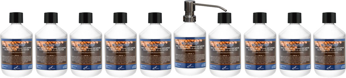 Claudius Kluszeep 500 ml - set van 10 stuks - met gratis RVS zilverkleurige pomp - Voordeelverpakking