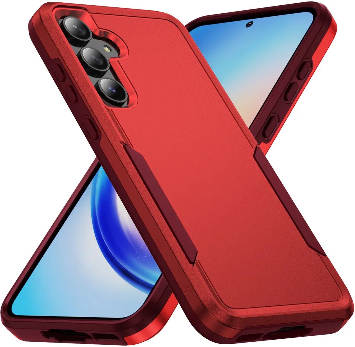 Back Cover Geschikt voor Samsung Galaxy A55 | Rugged Hoesje | Beschermhoes | Schokbestendige Hardcase | Shockproof | Tegen Vallen | Rood