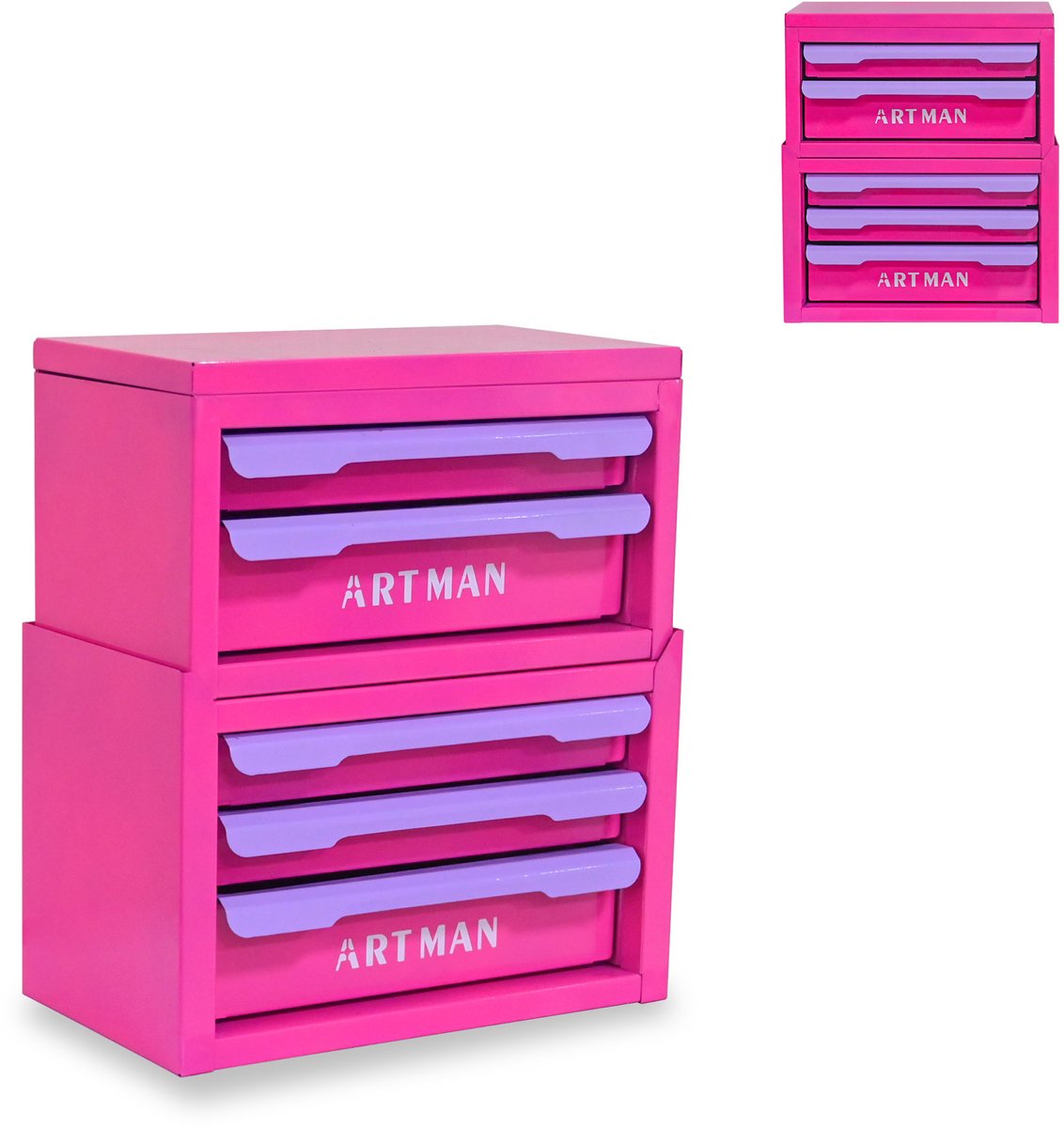 MODFU - Bureau Organizer - 5 Laden - Metaal - Paars