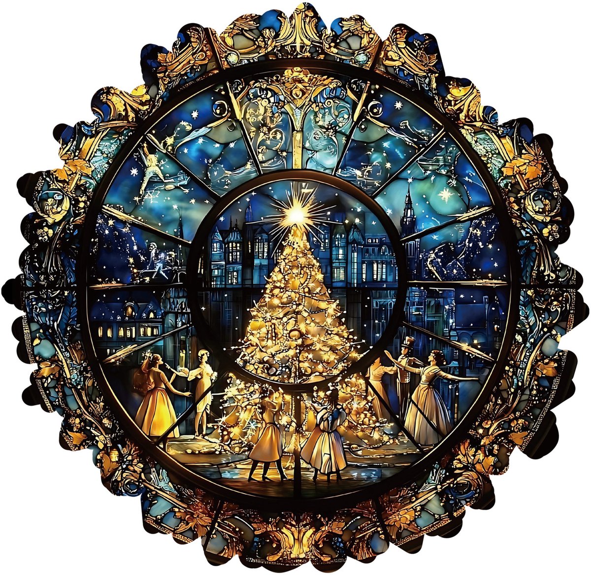 Casalora® Houten Puzzel Kerst 203 Stukjes – Unieke Vorm – Kerst Legpuzzel – Puzzel voor Volwassenen – Creatief Kerstcadeau – L