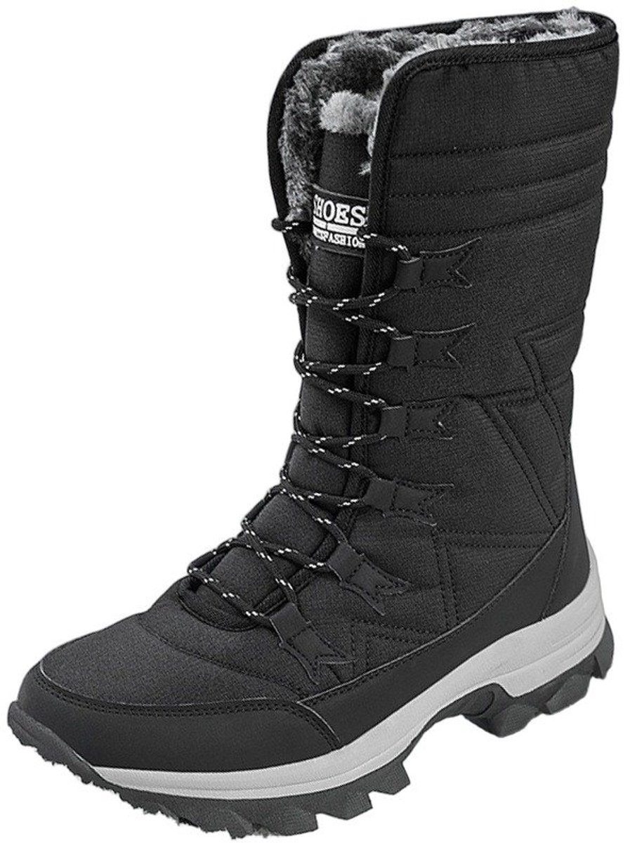 Currero Snowboots Heren Sneeuwlaarzen Heren Winterlaarzen Gevoerde Winterschoenen Waterdicht Antislip Zool Warm Gevoerd Wandellaarzen Winter Grijs