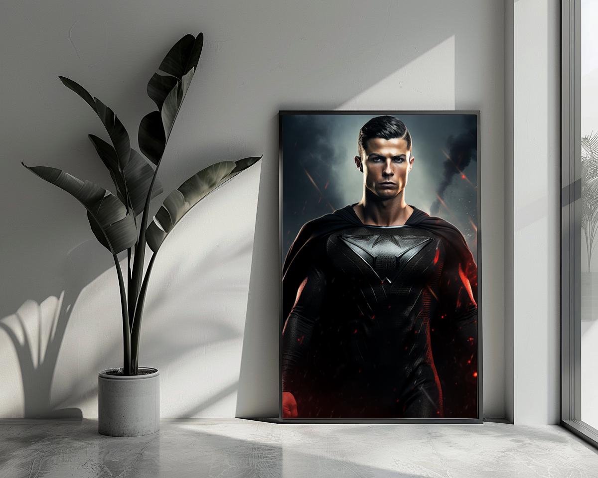 Ronaldo Superheld Poster - Cristiano Ronaldo - Ronaldo Jongenskamer - Wanddecoratie - posters - formaat 70x100cm - L766BY