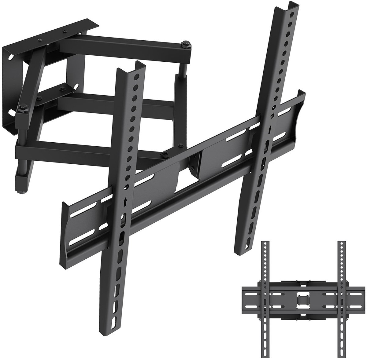 Maclean MC-192 - TV-houder - TV-beugel voor 32-70'' 40 kg - kantelbaar +12°~-12° en draaibaar +60°~-60 - Zwart