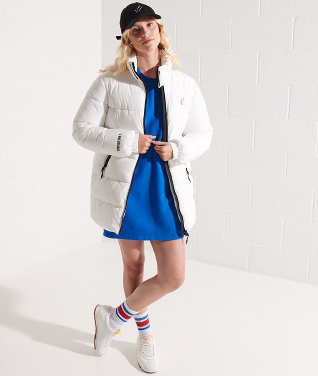 superdry Organic Cotton Code Oversized Crew Dress Blauw