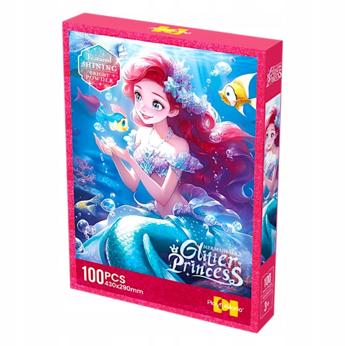 Merلوze Glitter Zeemeermin Puzzel 100 Stukjes voor Kinderen 3+