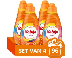 Robijn - Vloeibaar Wasmiddel - Klein & Krachtig - Color - 4 flessen - 96 wasbeurten - Voordeelverpakking