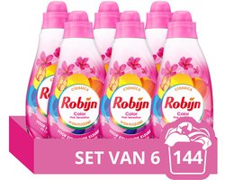 Robijn- Vloeibaar Wasmiddel - Klein & Krachtig - Pink Sensation - 6 flessen - 144 wasbeurten