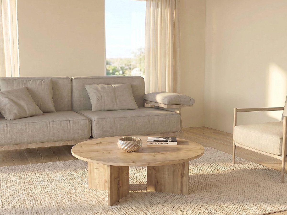 Vente-unique Ronde salontafel - Natuurlijk licht TOPANIA
