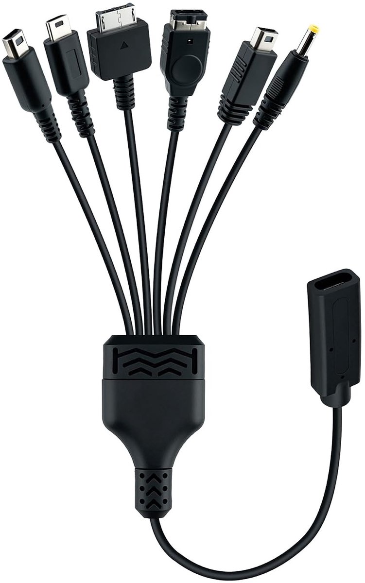 6-in-1 Type C Oplaadkabel voor Nintendo Consoles en Handhelds zoals DSi, 3DS, Wii U en PS Vita - Geschikt voor alle modellen