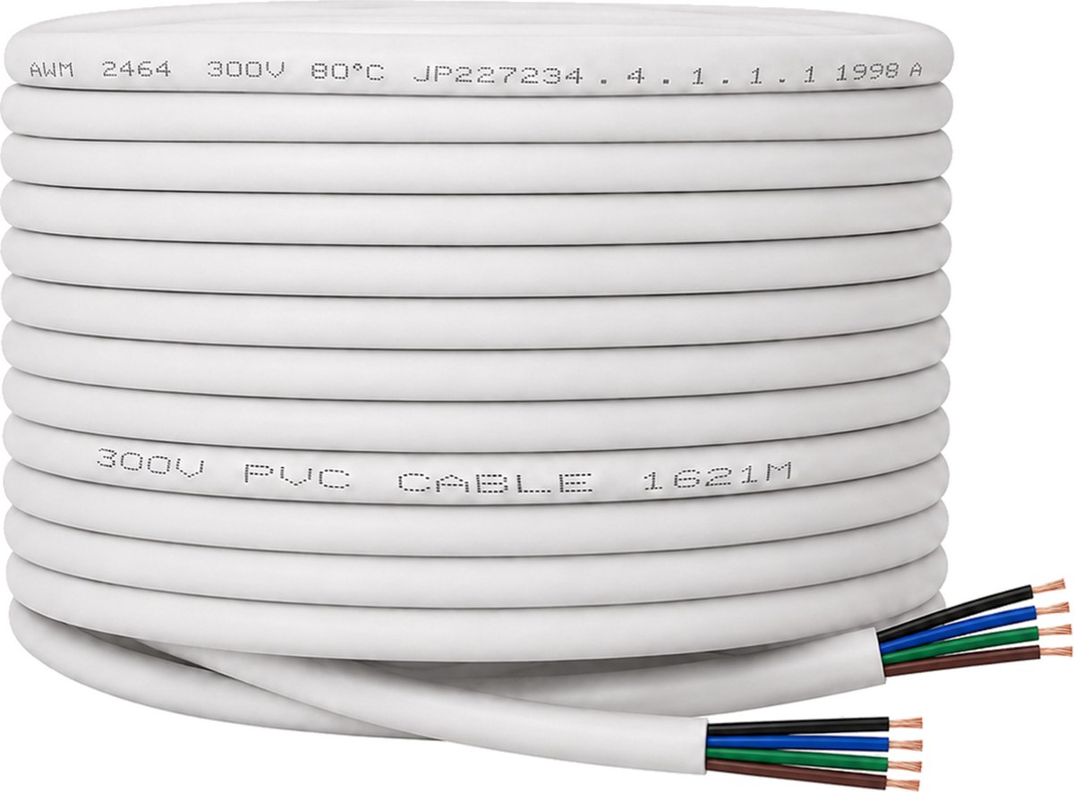 ELRO DVW40 4-Draads Intercomkabel 40 Meter – Incl. Connectoren – Geschikt voor ELRO DV700 & DV4000 Serie
