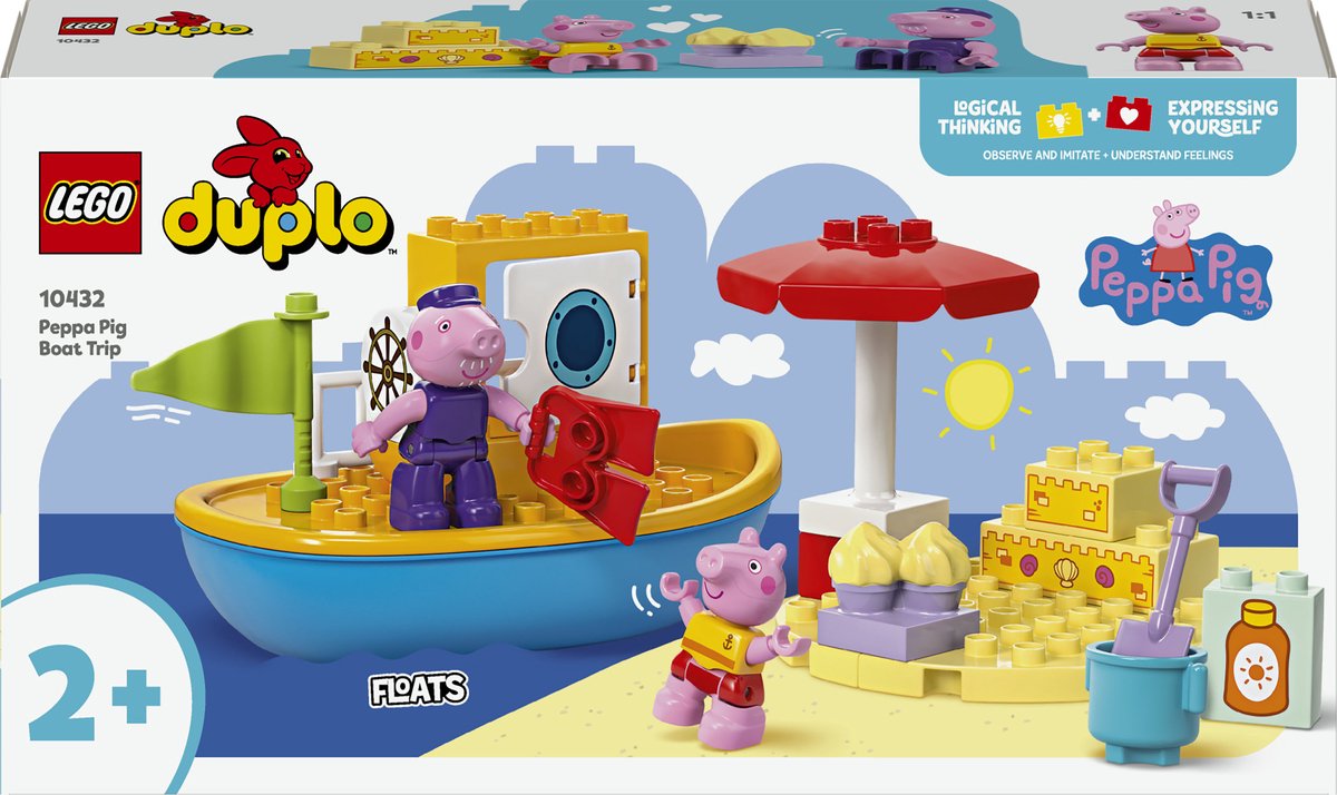 Bol.com LEGO® DUPLO® Peppa Big bootreis speelset, bouwspeelgoed voor peuters met 2 figuren, cadeautip voor kinderen vanaf 2 jaar... aanbieding