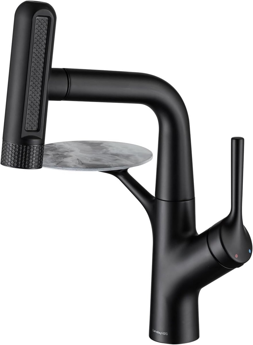 Basin Faucet with Pull-Out Shower Faucet Bathroom, LakeBayMZC Single Lever Mixer Tap, Basin Fixture for Top Sink with - ShopVlot