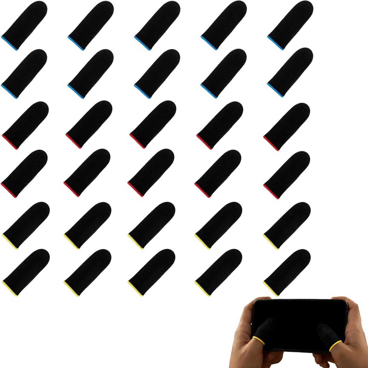 30 vingerbeschermers voor gaming, zweetbestendig, voor vloeibaar spelen op smartphone, tablet, bluetooth-controller - ShopVlot