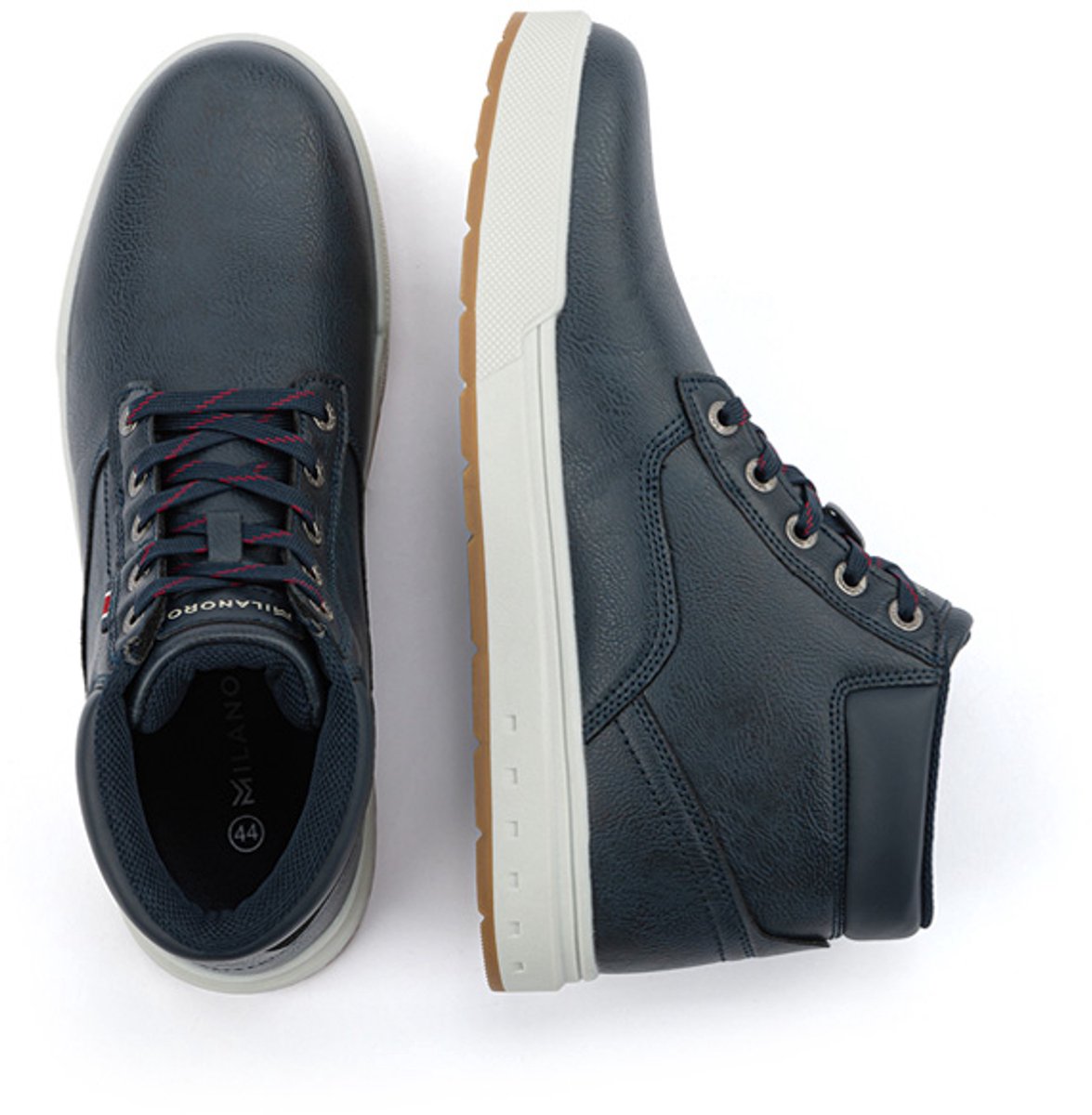 Milanoro - Comfortabele herensneakers met stevige profielzool - Donkerblauw - Maat 45