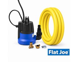 Flat Joe ® - SET - vlakzuigende dompelpomp tot 1mm - 7mtr Trico waterslang 1"(=25mm) - incl. geka's en slangklem - wateroverlast - FlatJoe - dweilpomp - vlakzuiger - kelderpomp - vlakzuigpomp - hoogwater set