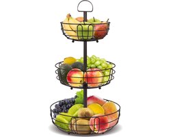 Bomclap Fruit Baskets 3 Tier Kitchen Fruit Stand Metal Fruit Bowl Vegetable Basket Storage Removable Fruit Basket for - ShopVlot