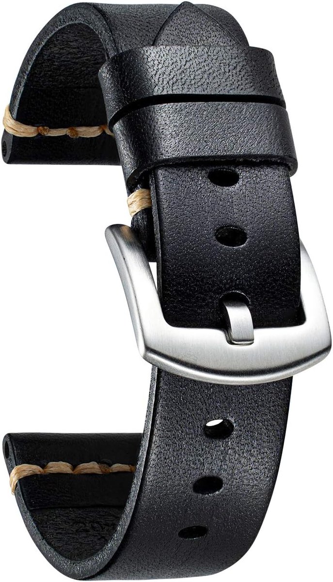 BINLUN Vintage Leather Watch Band for Men Women Handmade Vegetable Tanned Leather Watch Band 18mm 20mm 22mm 24mm 26mm - ShopVlot