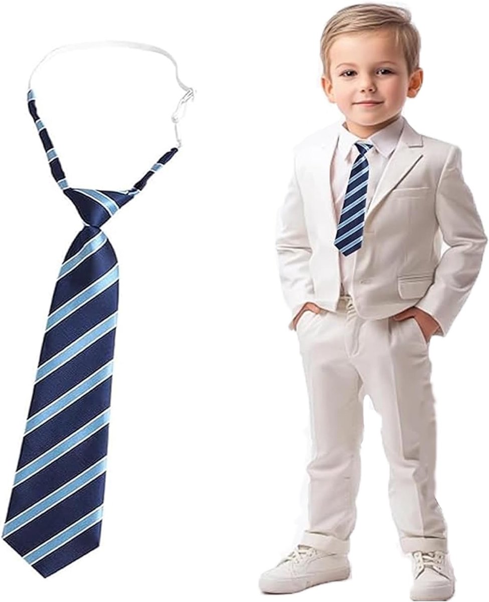 Jongensstrikje voor kinderen - Blauw effen - Verstelbaar met elastische band - Perfect voor optredens - ShopVlot