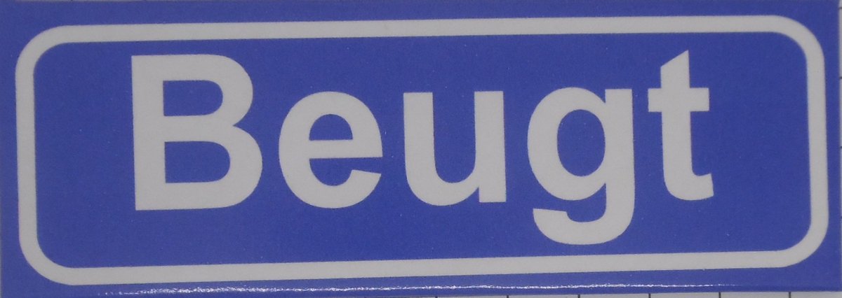 Souv© - koelkast magneet - plaatsnaam bord - kombord - souvenir - koelkastmagneetje - relatiegeschenk Beugt