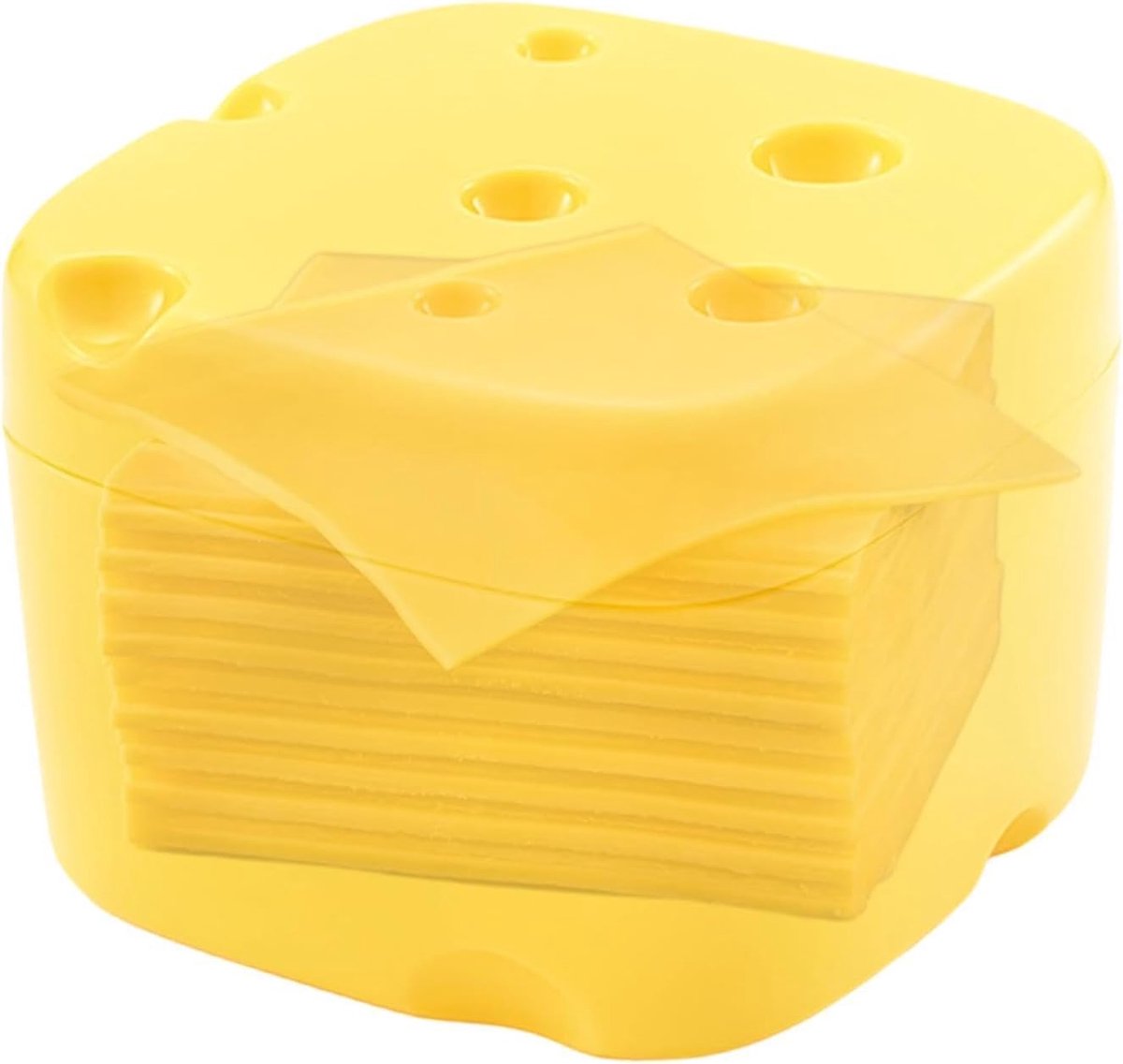 Kaasopslag – kaasdoos in schijfjes 9 x 9 x 7 cm | organizer | koelkastboterdoos stapelbaar voor keuken, vlees, yoghurt, sandwich, lunch, prepar