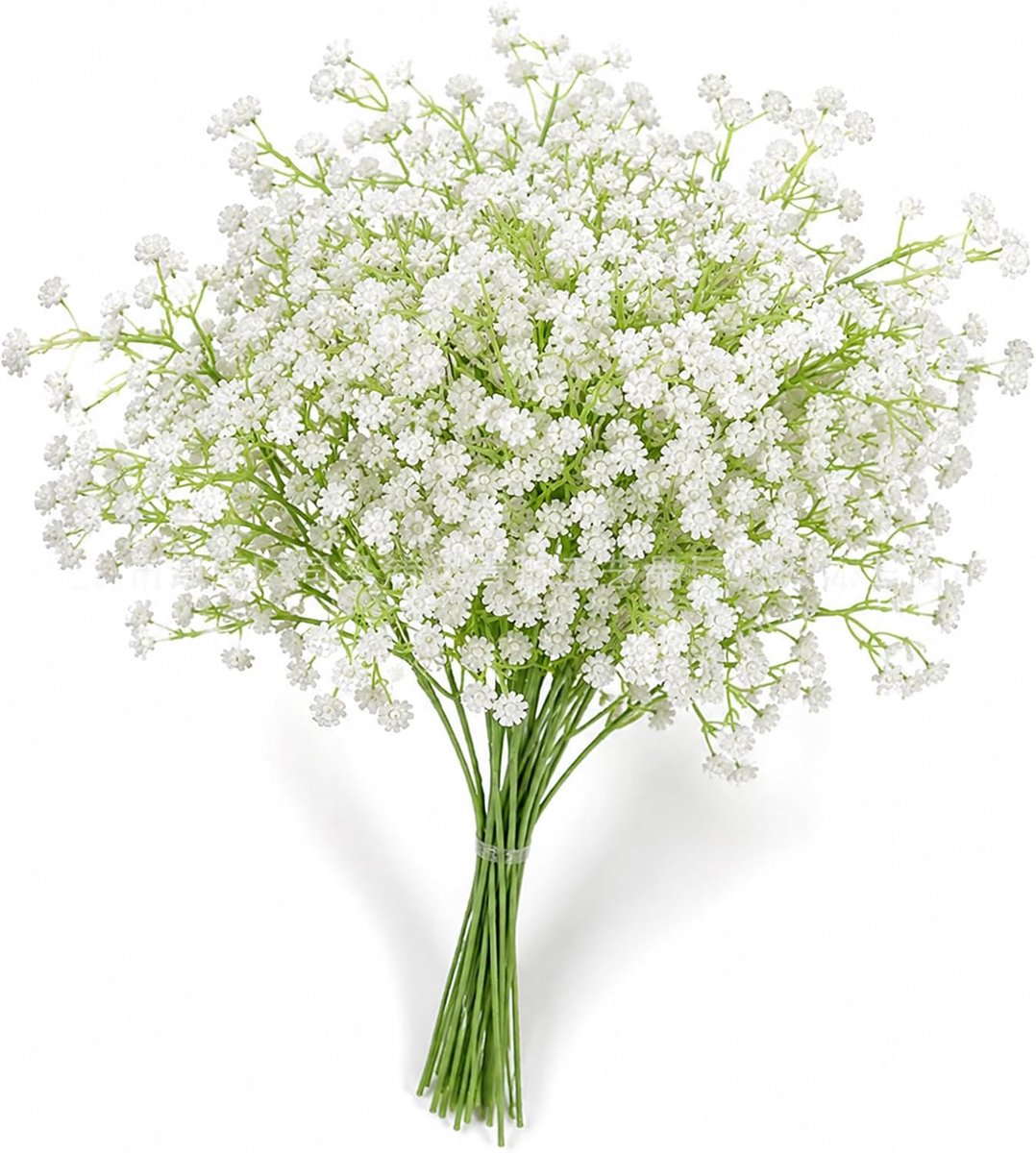 Kunstbloemen, wit, 20 stelen, kleine zeelienboeketten en anjers voor bruiloft, vaas, knutselen en decoratie, voor knutselen, decoraties, feestjes en dagelijks gebruik