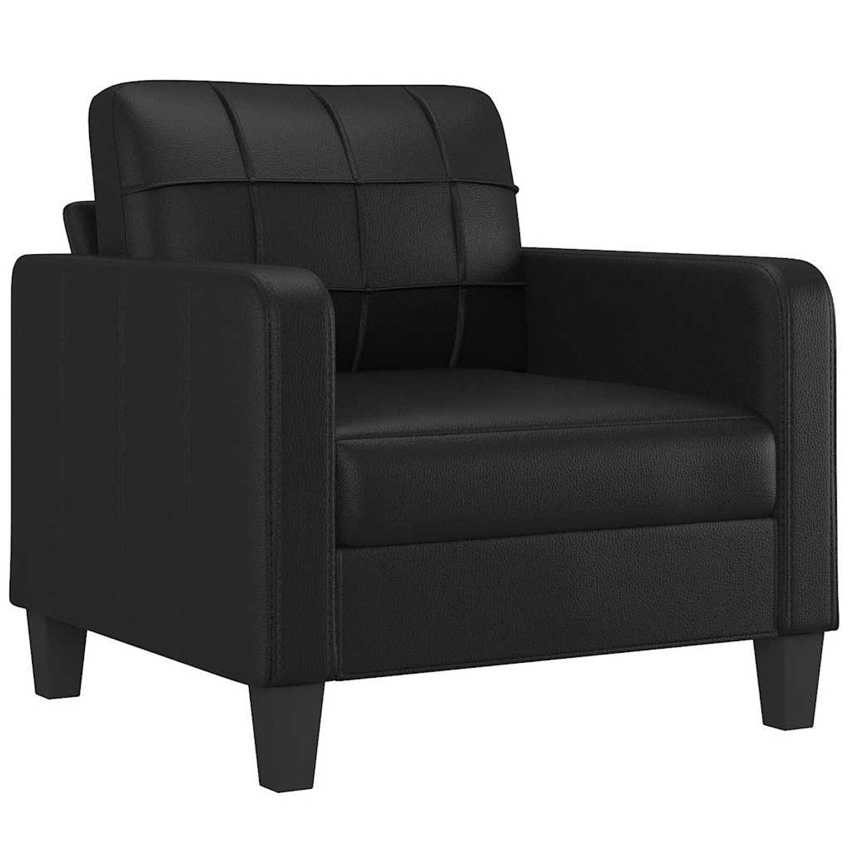 vidaXL Fauteuil - 60 - cm - kunstleer - zwart