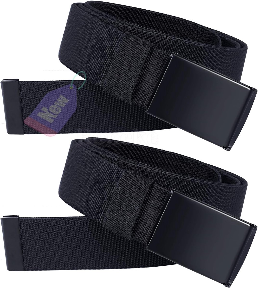 Stretch Belts for Men, Nylon Canvas Belt Casual Breathable Fabric Belts with Adjustable Metal Buckle, Unisex Belt for - ShopVlot