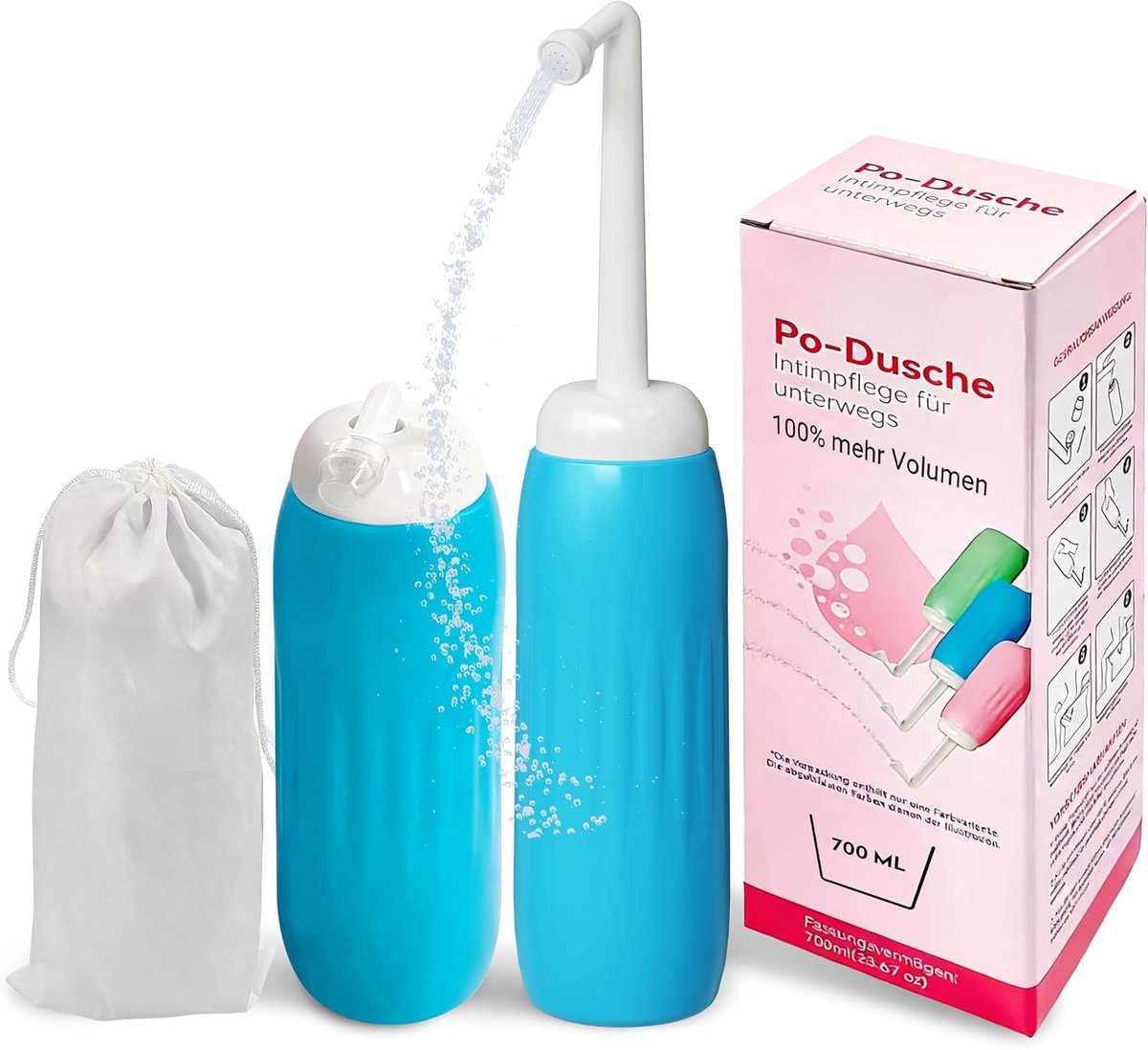 Opvouwbare billen douche, 700 ml, draagbare intieme douche, draagbaar bidet voor op reis - ShopVlot
