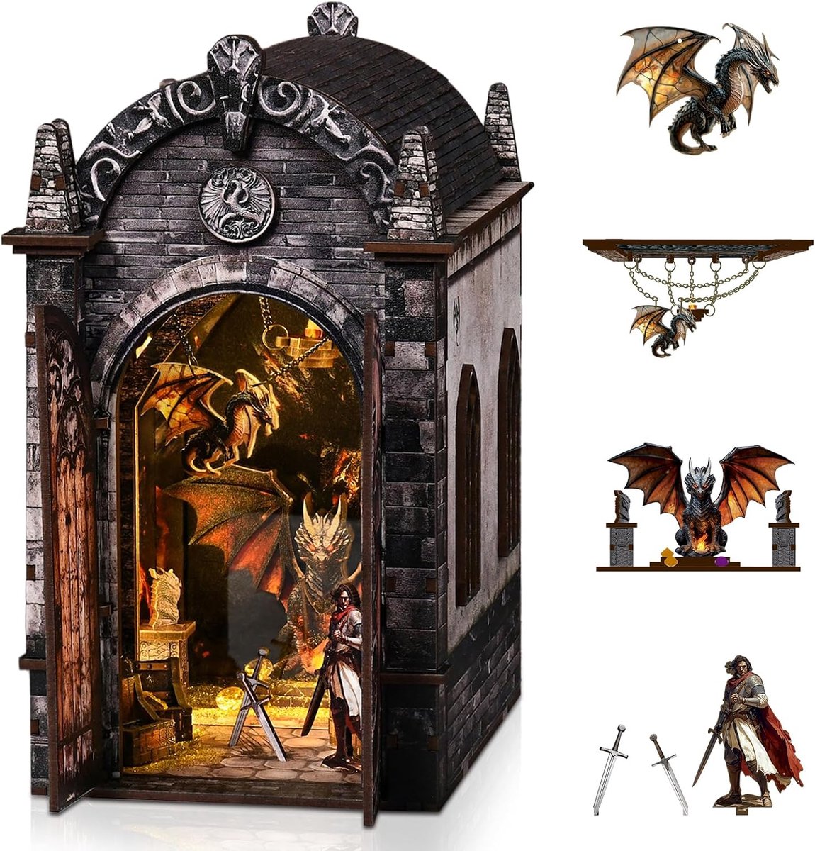 Book Nook Kit voor volwassenen, Bastion van de Draak