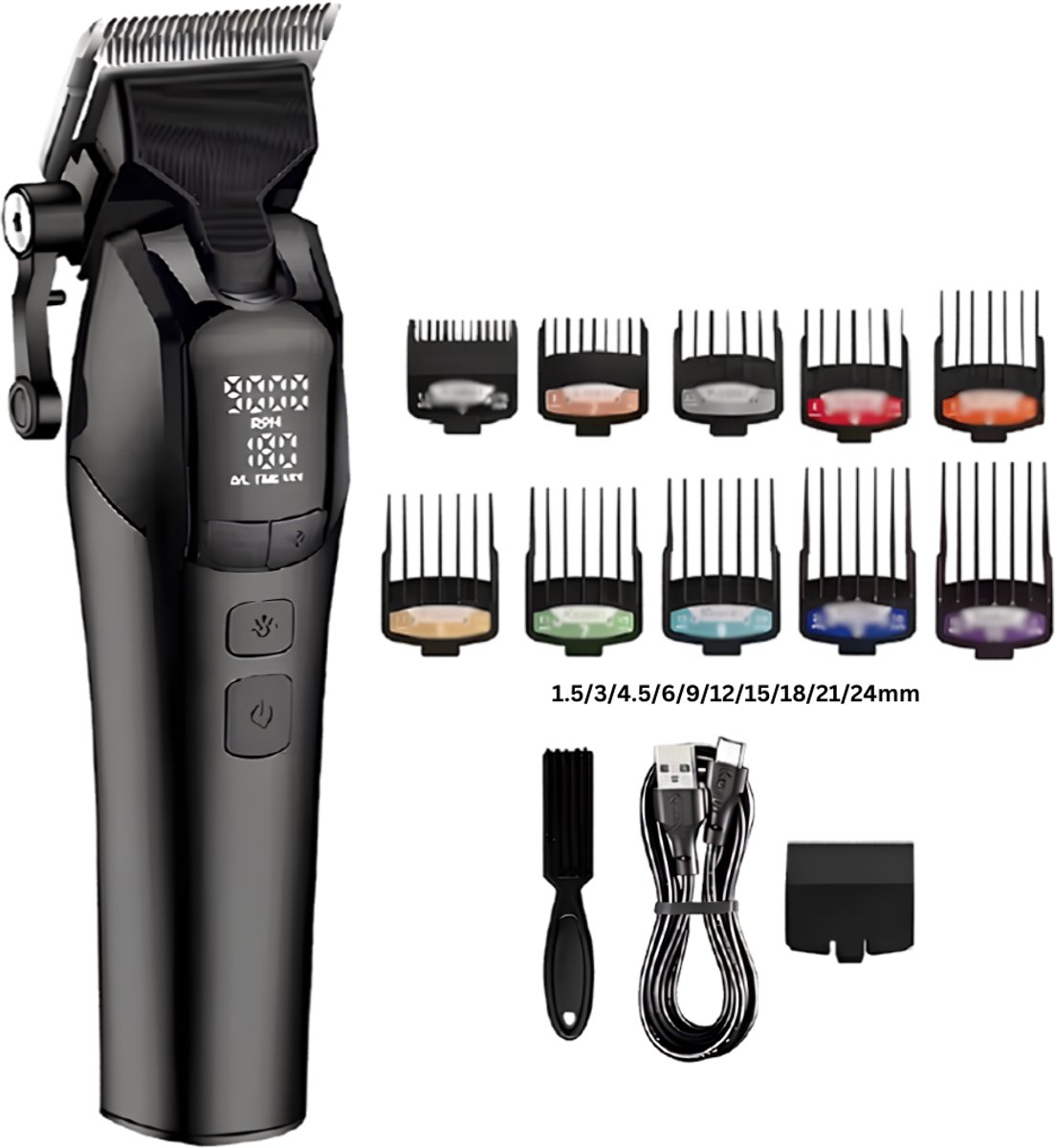 Norvia - Professionele tondeuse - 10W - DLC-mes - Draadloos - USB oplaadbaar - Elektrische trimmer - Scheerapparaat voor kappers