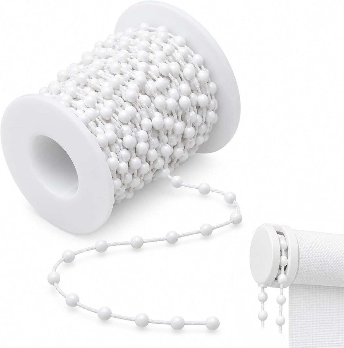 12m verticale lamellen ketting met 100 clips – Vervangende ketting voor verticale jaloezieën, duurzaam kunststof, eenvoudig te installeren, universeel geschikt voor raamdecoratie