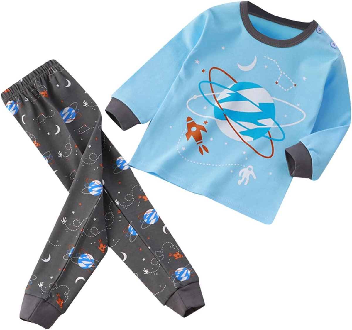 2-delige set voor jongens, katoen, zomer, kinderkleding, T-shirt met skate-print en grijze shorts, coole set voor kinderen, trendy en actief, mode A108